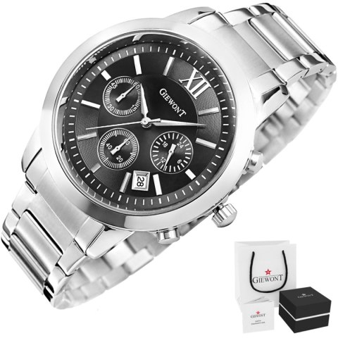 Zegarek Męski Giewont Apex Chrono GW6480-1 Chronograf Silver/Black Zegarek Męski Giewont Apex Chrono GW6480-1 Chronograf Silver/Black