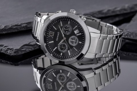 Zegarek Męski Giewont Apex Chrono GW6480-1 Chronograf Silver/Black Zegarek Męski Giewont Apex Chrono GW6480-1 Chronograf Silver/Black