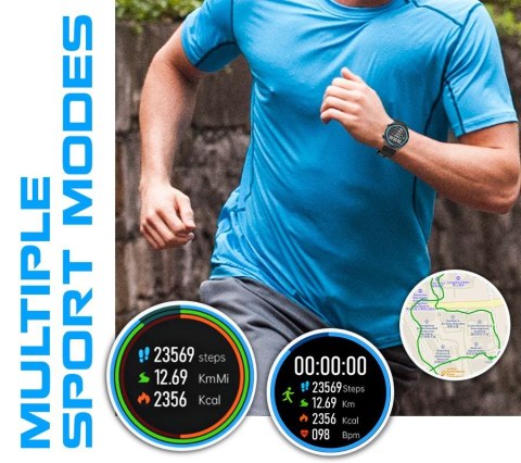 Smartwatch Rubicon RNCE99-2 Czarno-Czarny + Czarny Pasek Silikonowy Smartwatch Rubicon RNCE99-2 Czarno-Czarny + Czarny Pasek Silikonowy