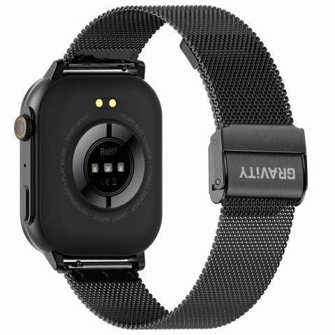 Smartwatch Gravity GT15-3 Czerwony Pasek Silikonowy + Czarna Bransoleta Smartwatch Gravity GT15-3 Czerwony Pasek Silikonowy + Czarna Bransoleta