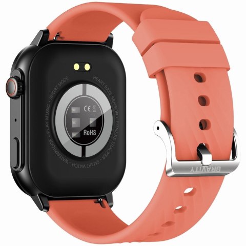 Smartwatch Gravity GT15-3 Czerwony Pasek Silikonowy + Czarna Bransoleta Smartwatch Gravity GT15-3 Czerwony Pasek Silikonowy + Czarna Bransoleta