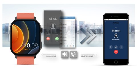 Smartwatch Gravity GT15-3 Czerwony Pasek Silikonowy + Czarna Bransoleta Smartwatch Gravity GT15-3 Czerwony Pasek Silikonowy + Czarna Bransoleta