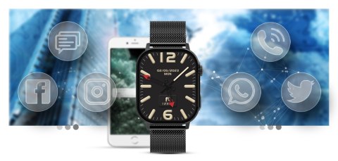 Smartwatch Gravity GT15-3 Czerwony Pasek Silikonowy + Czarna Bransoleta Smartwatch Gravity GT15-3 Czerwony Pasek Silikonowy + Czarna Bransoleta