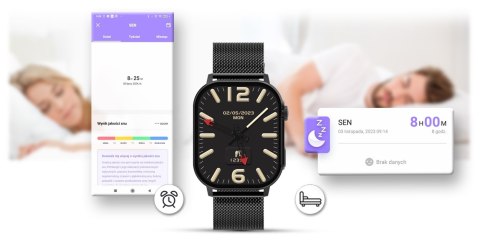 Smartwatch Gravity GT15-3 Czerwony Pasek Silikonowy + Czarna Bransoleta Smartwatch Gravity GT15-3 Czerwony Pasek Silikonowy + Czarna Bransoleta
