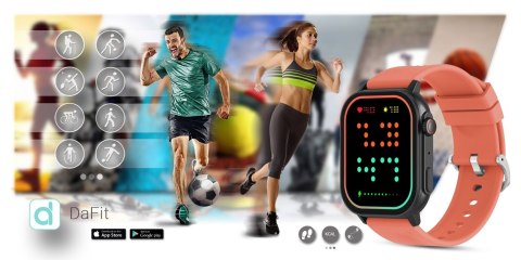 Smartwatch Gravity GT15-3 Czerwony Pasek Silikonowy + Czarna Bransoleta Smartwatch Gravity GT15-3 Czerwony Pasek Silikonowy + Czarna Bransoleta