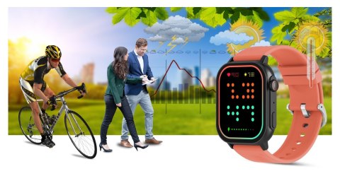 Smartwatch Gravity GT15-3 Czerwony Pasek Silikonowy + Czarna Bransoleta Smartwatch Gravity GT15-3 Czerwony Pasek Silikonowy + Czarna Bransoleta