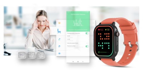 Smartwatch Gravity GT15-3 Czerwony Pasek Silikonowy + Czarna Bransoleta Smartwatch Gravity GT15-3 Czerwony Pasek Silikonowy + Czarna Bransoleta