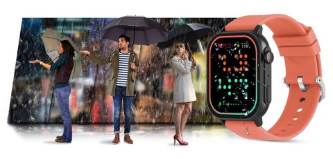 Smartwatch Gravity GT15-3 Czerwony Pasek Silikonowy + Czarna Bransoleta Smartwatch Gravity GT15-3 Czerwony Pasek Silikonowy + Czarna Bransoleta