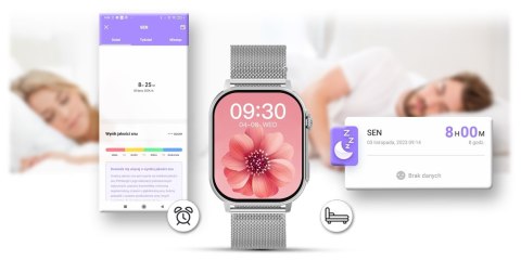 Smartwatch Gravity GT15-8 Szary Pasek Silikonowy + Srebrna Bransoleta Smartwatch Gravity GT15-8 Szary Pasek Silikonowy + Srebrna Bransoleta