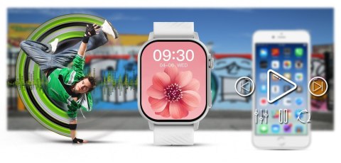 Smartwatch Gravity GT15-8 Szary Pasek Silikonowy + Srebrna Bransoleta Smartwatch Gravity GT15-8 Szary Pasek Silikonowy + Srebrna Bransoleta