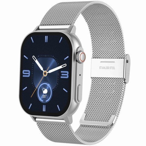 Smartwatch Gravity GT15-9 Czarny Pasek Silikonowy + Srebrna Bransoleta Smartwatch Gravity GT15-9 Czarny Pasek Silikonowy + Srebrna Bransoleta