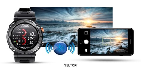 Smartwatch Veltori VT130-1 Czarny Pasek Silikonowy Smartwatch Veltori VT130-1 Czarny Pasek Silikonowy