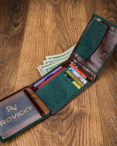 Piękny kolorowy portfel męski ze skóry naturalnej - Forever Young® Piękny kolorowy portfel męski ze skóry naturalnej - Forever Young®