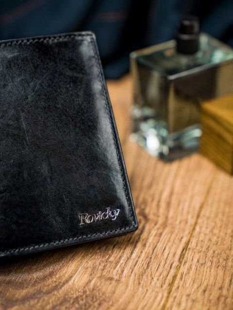 Rewelacyjny, piękny duży portfel męski ze skóry licowej - Rovicky Rewelacyjny, piękny duży portfel męski ze skóry licowej - Rovicky