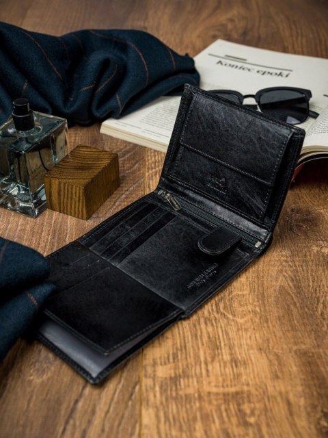 Rewelacyjny, piękny duży portfel męski ze skóry licowej - Rovicky Rewelacyjny, piękny duży portfel męski ze skóry licowej - Rovicky