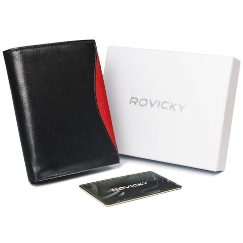 Duży, oryginalny portfel męski z naturalnej skóry licowej, RFID - Rovicky Duży, oryginalny portfel męski z naturalnej skóry licowej, RFID - Rovicky