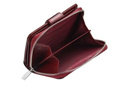 Mały, pionowy portfel ze skóry naturalnej lakierowanej z motywem liści - Pierre Cardin Mały, pionowy portfel ze skóry naturalnej lakierowanej z motywem liści - Pierre Cardin