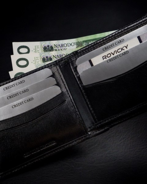 Portfel męski z naturalnej skóry licowej z wyjmowanym etui na karty - Rovicky Portfel męski z naturalnej skóry licowej z wyjmowanym etui na karty - Rovicky