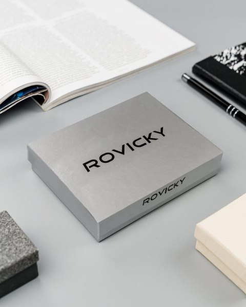 Skórzany portfel damski na zatrzask - Rovicky Skórzany portfel damski na zatrzask - Rovicky