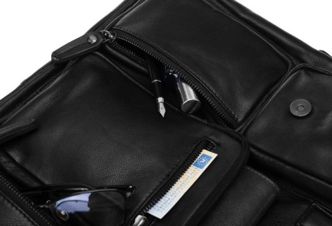 Skórzana męska laptopówka z kieszeniami retro Skórzana męska laptopówka z kieszeniami retro