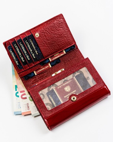 Elegancki portfel damski ze wzorem wężowej skóry RFID - Peterson Elegancki portfel damski ze wzorem wężowej skóry RFID - Peterson