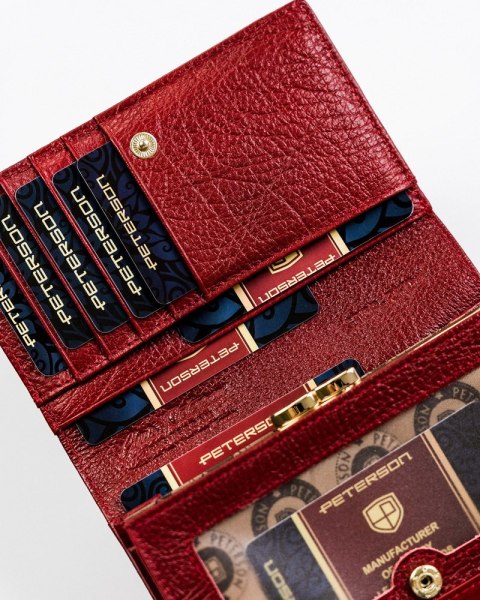 Elegancki portfel damski ze wzorem wężowej skóry RFID - Peterson Elegancki portfel damski ze wzorem wężowej skóry RFID - Peterson