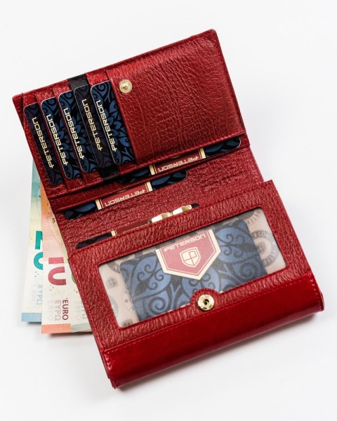 Elegancki portfel damski ze wzorem wężowej skóry RFID - Peterson Elegancki portfel damski ze wzorem wężowej skóry RFID - Peterson
