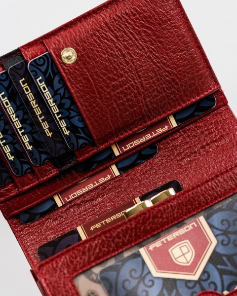 Elegancki portfel damski ze wzorem wężowej skóry RFID - Peterson Elegancki portfel damski ze wzorem wężowej skóry RFID - Peterson
