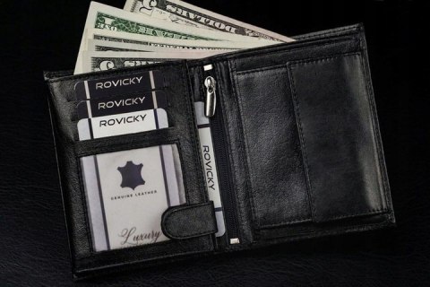 Elegancki skórzany portfel męski RFID - Ronaldo Elegancki skórzany portfel męski RFID - Ronaldo