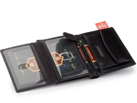 Pionowy portfel męski ze skóry naturalnej RFID - Peterson Pionowy portfel męski ze skóry naturalnej RFID - Peterson
