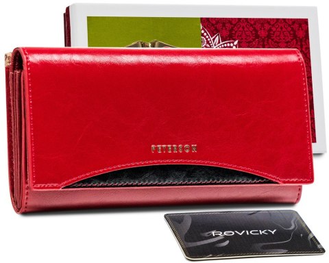 Skórzany elegancki portfel damski z ochroną RFID - Peterson Skórzany elegancki portfel damski z ochroną RFID - Peterson
