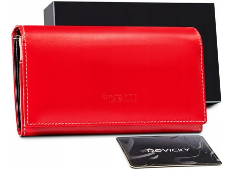 Elegancki, podłużny portfel damski z klapą na zatrzask - Cavaldi Elegancki, podłużny portfel damski z klapą na zatrzask - Cavaldi
