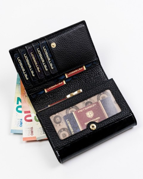 Elegancki portfel damski ze wzorem wężowej skóry RFID - Peterson Elegancki portfel damski ze wzorem wężowej skóry RFID - Peterson