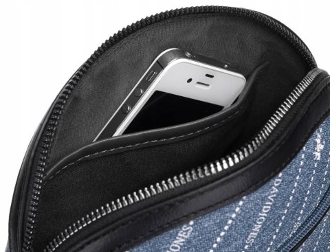 Listonoszka damska ze skóry ekologicznej imitującej jeans - David Jones Listonoszka damska ze skóry ekologicznej imitującej jeans - David Jones