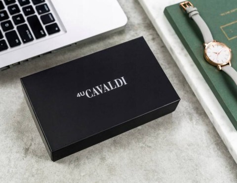 Skórzany, damski portfel na zatrzask z systemem RFID - Cavaldi Skórzany, damski portfel na zatrzask z systemem RFID - Cavaldi