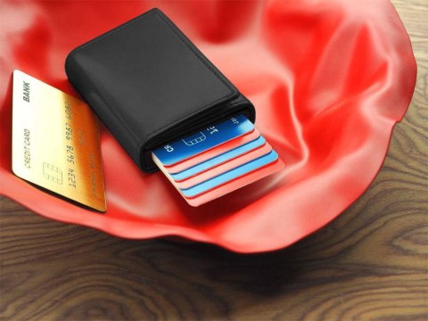 Skórzany portfel męski z zapięciem i ochroną kart RFID - Peterson Skórzany portfel męski z zapięciem i ochroną kart RFID - Peterson