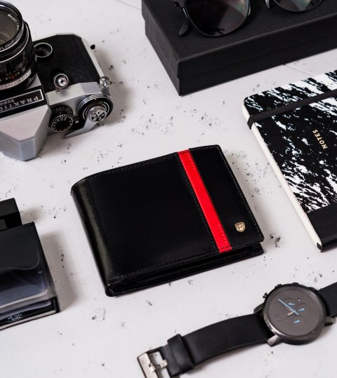 Skórzany portfel męski z ochroną RFID Protect — Rovicky Skórzany portfel męski z ochroną RFID Protect — Rovicky