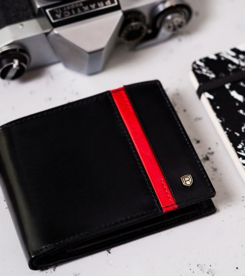 Skórzany portfel męski z ochroną RFID Protect — Rovicky Skórzany portfel męski z ochroną RFID Protect — Rovicky