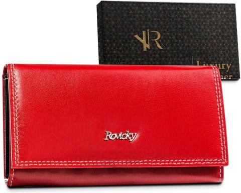 Duży, skórzany portfel damski z systemem RFID - Rovicky Duży, skórzany portfel damski z systemem RFID - Rovicky