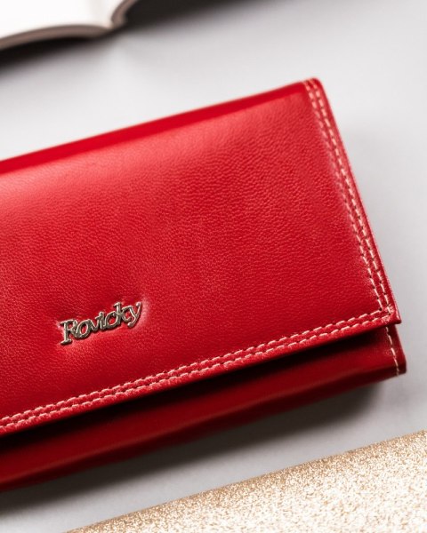 Duży, skórzany portfel damski z systemem RFID - Rovicky Duży, skórzany portfel damski z systemem RFID - Rovicky