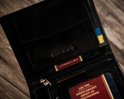 Skórzany portfel męski bez zapięcia z systemem RFID - Peterson Skórzany portfel męski bez zapięcia z systemem RFID - Peterson