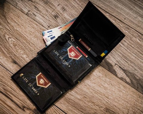 Skórzany portfel męski bez zapięcia z systemem RFID - Peterson Skórzany portfel męski bez zapięcia z systemem RFID - Peterson