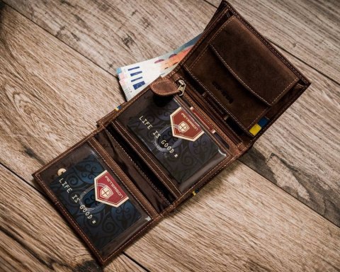 Skórzany portfel męski bez zapięcia z systemem RFID - Peterson Skórzany portfel męski bez zapięcia z systemem RFID - Peterson