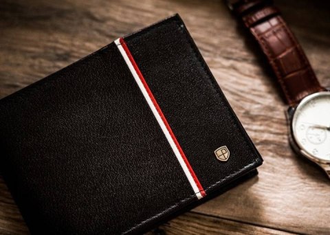 Zestaw prezentowy: skórzany portfe męski i aluminiowe etui na karty — Peterson Zestaw prezentowy: skórzany portfe męski i aluminiowe etui na karty — Peterson