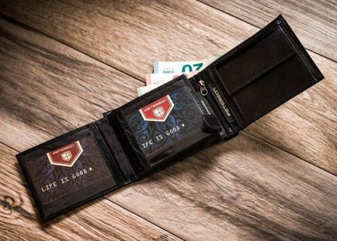 Zestaw prezentowy: skórzany portfel męski i etui — Peterson Zestaw prezentowy: skórzany portfel męski i etui — Peterson