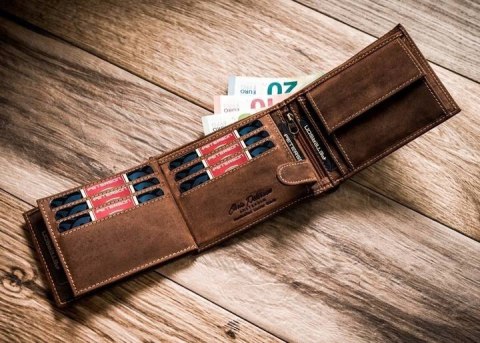 Zestaw prezentowy: skórzany portfel męski i etui na kluczyk i karty — Peterson Zestaw prezentowy: skórzany portfel męski i etui na kluczyk i karty — Peterson