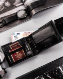 Poziomy, skórzany portfel męski CARBON - Peterson