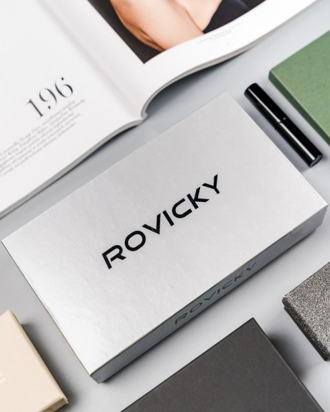 Duży, skórzany portfel damski na zamek - Rovicky Duży, skórzany portfel damski na zamek - Rovicky