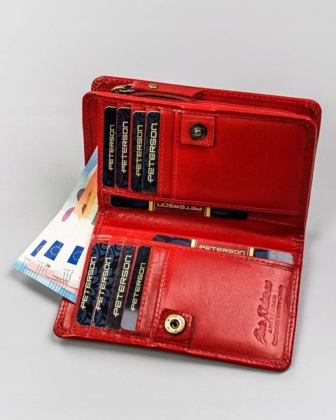 Duży, skórzany portfel damski z systemem RFID - Peterson Duży, skórzany portfel damski z systemem RFID - Peterson