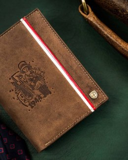 Duży, skórzany portfel męski z motywem patriotycznym - Peterson